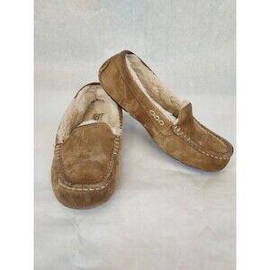 UGG Ansley Chestnut Suede Slippers Women's 7.5 House Shoe Shearling Lounge Boho